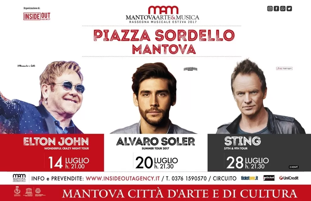MANTOVA ARTE E MUSICA: Elton John, Sting e Alvaro Soler in concerto